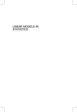 Linear models in statistics - Department of Statistical Sciences