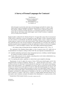 A Survey of Formal Languages for Contracts