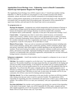 Appalachian Forest Heritage Area &ndash; Enhancing Assets to Benefit