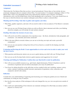 Embedded Assessment 2 Writing a Style Analysis Essay