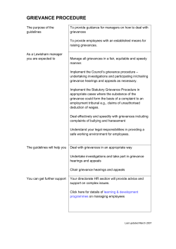 Grievance Code - London Councils