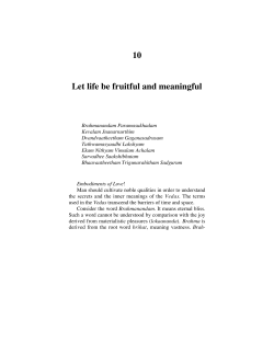 10 Let life be fruitful and meaningful