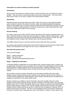 Information for scheme members and their spouses