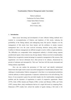 Transboundary Fisheries Management under