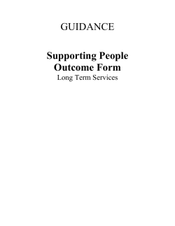 Guidance on the Long-Term Outcomes Framework Pilot