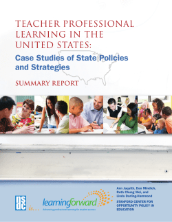Teacher Professional Learning in the United States: Case Studies of