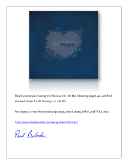 Thank you for purchasing the Glorieux CD. On the following pages