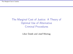 The Marginal Cost of Justice: A Theory of Optimal Use of