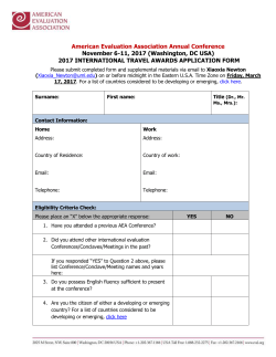 International Travel Awards Application Form