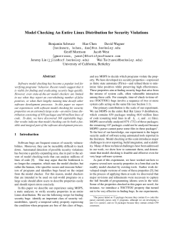 Model Checking An Entire Linux Distribution for Security Violations