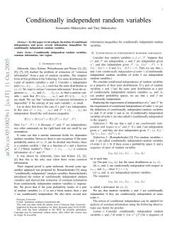 Conditionally independent random variables