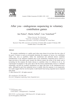 After you&mdash;endogenous sequencing in voluntary contribution games