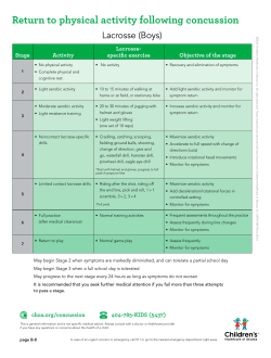 Return to physical activity following concussion