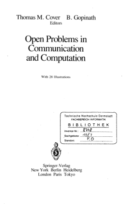 Open Problems in Communication and Computation
