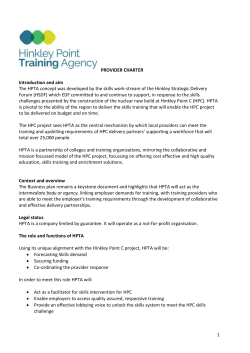 HPTA Member Charter - Hinkley Point Training Agency