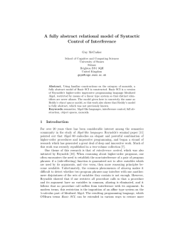 A fully abstract relational model of Syntactic Control of Interference