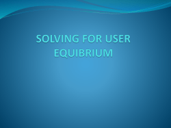 solving for user equibrium objectives