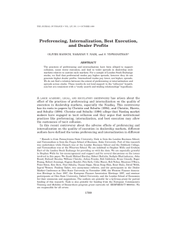 Preferencing, Internalization, Best Execution, and Dealer Profits