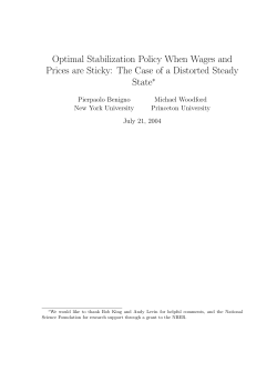 Optimal Stabilization Policy When Wages and Prices are Sticky: The