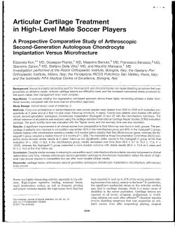 Articular Cartilage Treatment in High
