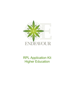 RPL Application Kit Higher Education