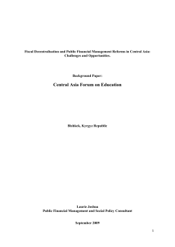 Fiscal Decentralisation and Public Financial Management Reforms