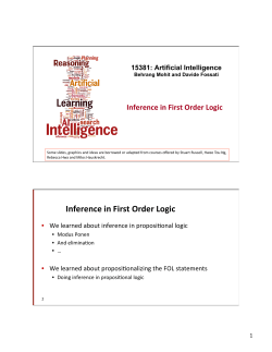 Inference in First Order Logic