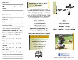 2015 Boys` and Girls` Baseball League Learn, Play, Fun, Family