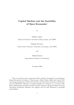 Capital Markets and the Instability of Open Economies!
