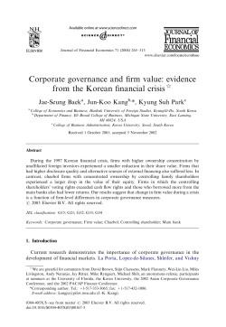 Corporate governance and firm value: evidence from the Korean