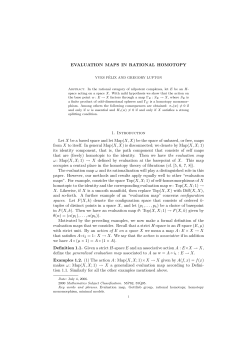 EVALUATION MAPS IN RATIONAL HOMOTOPY 1. Introduction Let