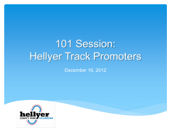 Dec. 16, 2012 &ldquo;Promoter 101&rdquo; Seminar Session