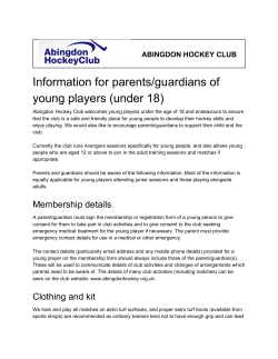 Information for parents/guardians of young players (under 18)