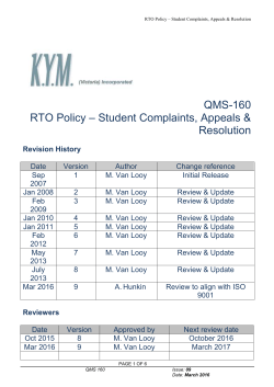 QMS 160 Student Complaints Appeals and Resolution.9