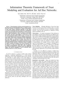 Information Theoretic Framework of Trust Modeling and Evaluation