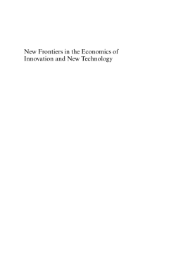 New Frontiers in the Economics of Innovation and New Technology