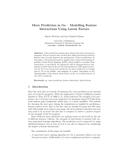 Move Prediction in Go &ndash; Modelling Feature Interactions