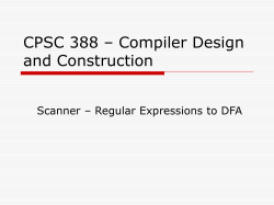 CPSC 388 &ndash; Compiler Design and Construction