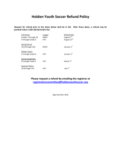 Holden Youth Soccer Refund Policy