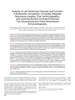 Analysis of Left Ventricular Volumes and Function