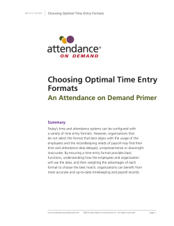 Choosing Optimal Time Entry Formats