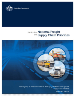 Inquiry into National Freight and Supply Chain Priorities