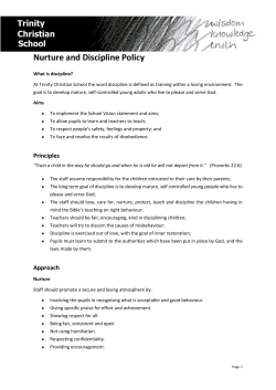 Nurture and Discipline Policy