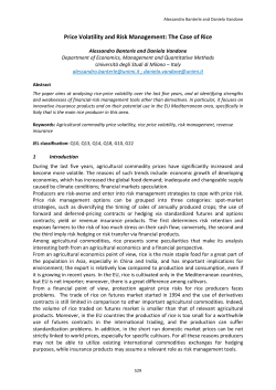 Price Volatility and Risk Management: The Case of Rice