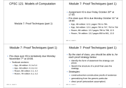 CPSC 121: Models of Computation Module 7: Proof Techniques