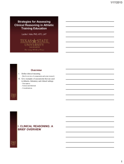 Strategies for Assessing Clinical Reasoning in Athletic Training