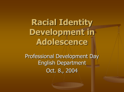 Racial Identity Development in Adolescence