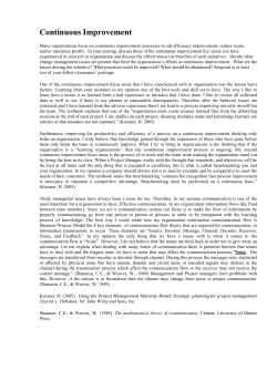 Many organizations focus on continuous