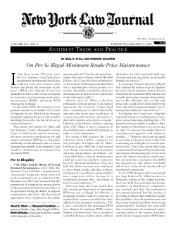 On Per Se Illegal Minimum Resale Price Maintenance