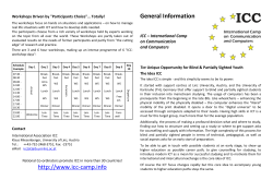 General Information ICC - International Camp on Communication